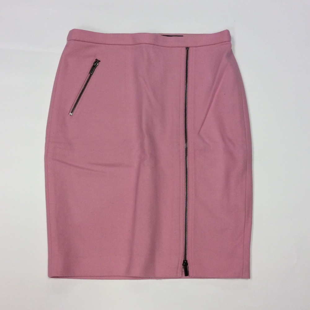 {2} J. Crew Asymmetrical Zip Pink Pencil Skirt